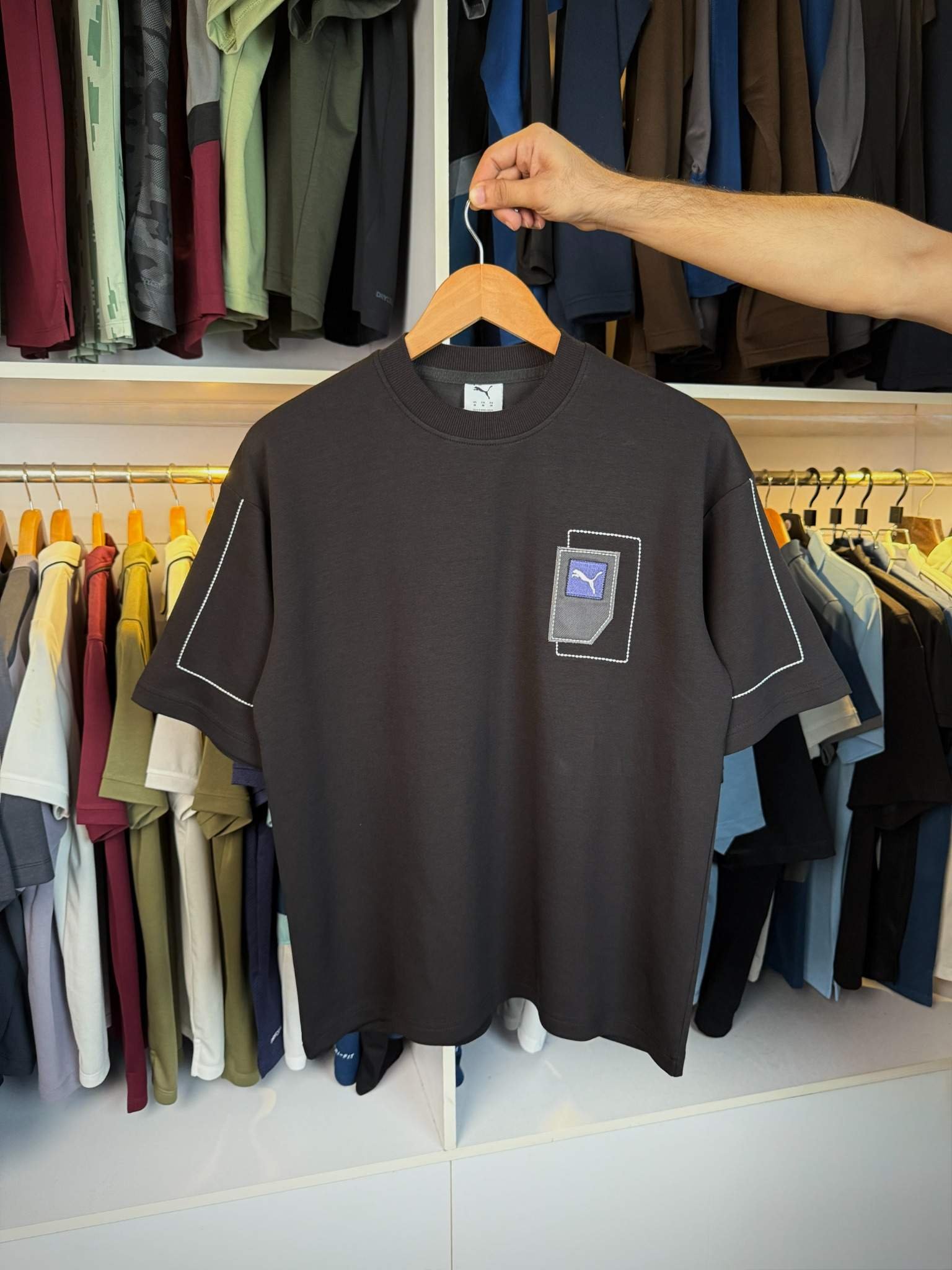 black (4)_compressed Oversized Drop-Shoulder T-Shirt
